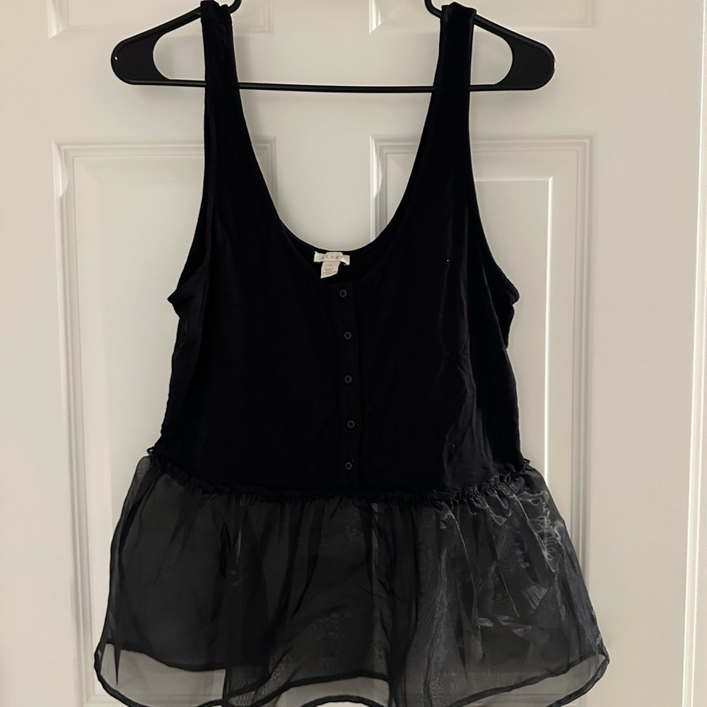 Hinge Black Sheer Layered Tank Top